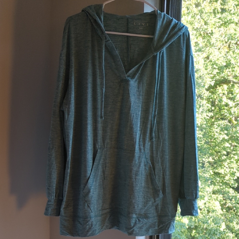 Lane Bryant Teal Heathered Hoodie